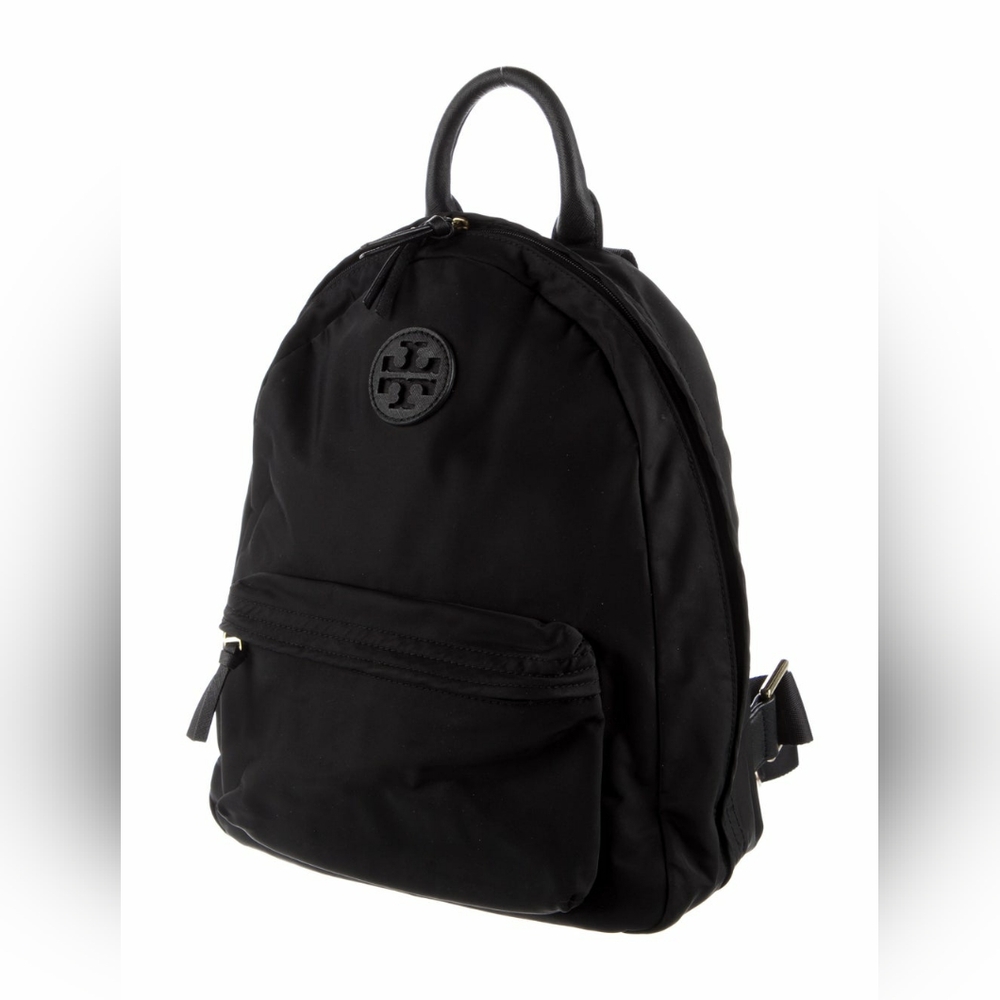 Tory Burch Designer Black Ella Nylon Backpack